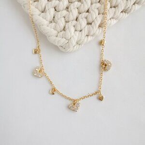 Authentic Alicia Bonnie Isabella - Gold White Crystal Strand Necklace